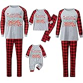 Hvyesh Family Christmas Pajamas Matching Sets 2025 2 Piece Christmas Pjs Loungewear Set Comfy Cotton Shirts with Lounge Pants