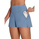 BMJL Womens Athletic Shorts High Waisted Quick Dry Running Shorts Pockets Elastic Sporty Workout Gym Shorts