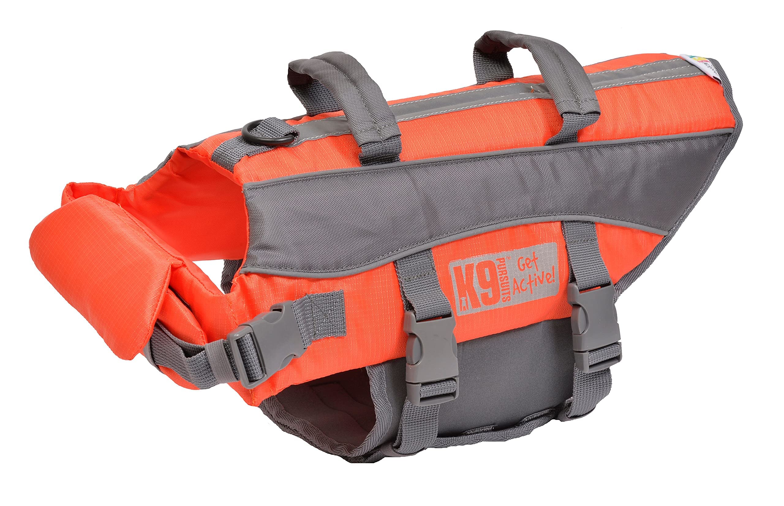 K9 Pursuits High Visibility Easy Grab Float Coat Life Jacket, Orange, Small (Chest/Girth 38-51 cm /Dog Weight 7-14 kg)