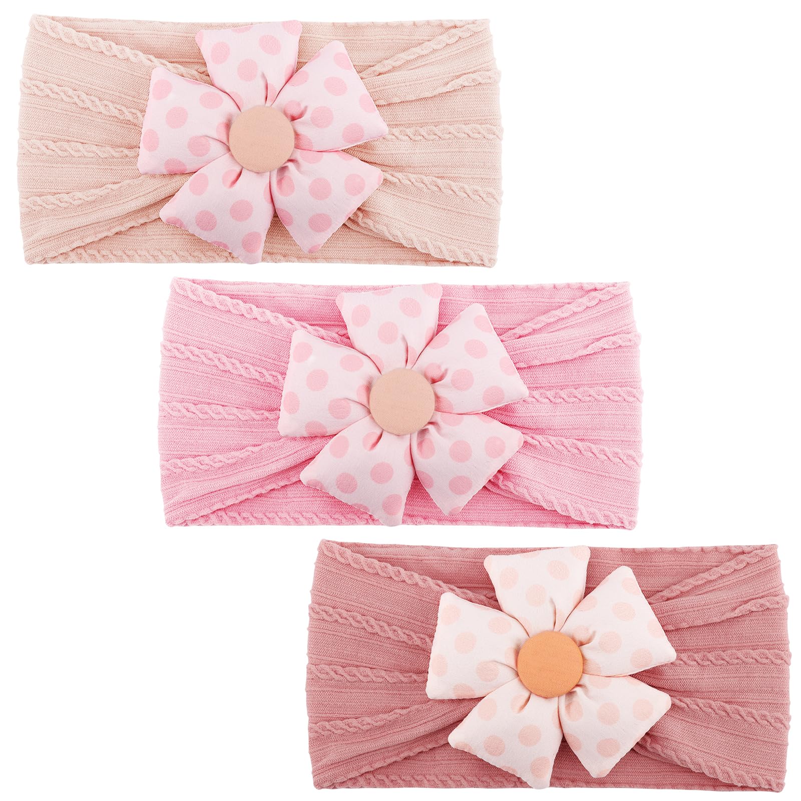 DRESHOW Girls Flower Headbands Stretchy Nylon Headbands Handmade Hair Accessories for Newborn Infant Toddlers Kids
