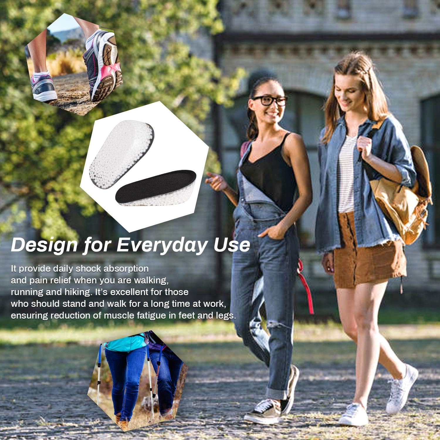 Heavy Duty Heel Cups Heel Seats Inserts for Heel Pain, Plantar Fasciitis, Ankle Pain, Back Pain, Foot Pain Orthopedic Heel Inserts Shock Absorption Popcorn Insoles for Sensitive Heels Women Men Kids: Health & Personal Care