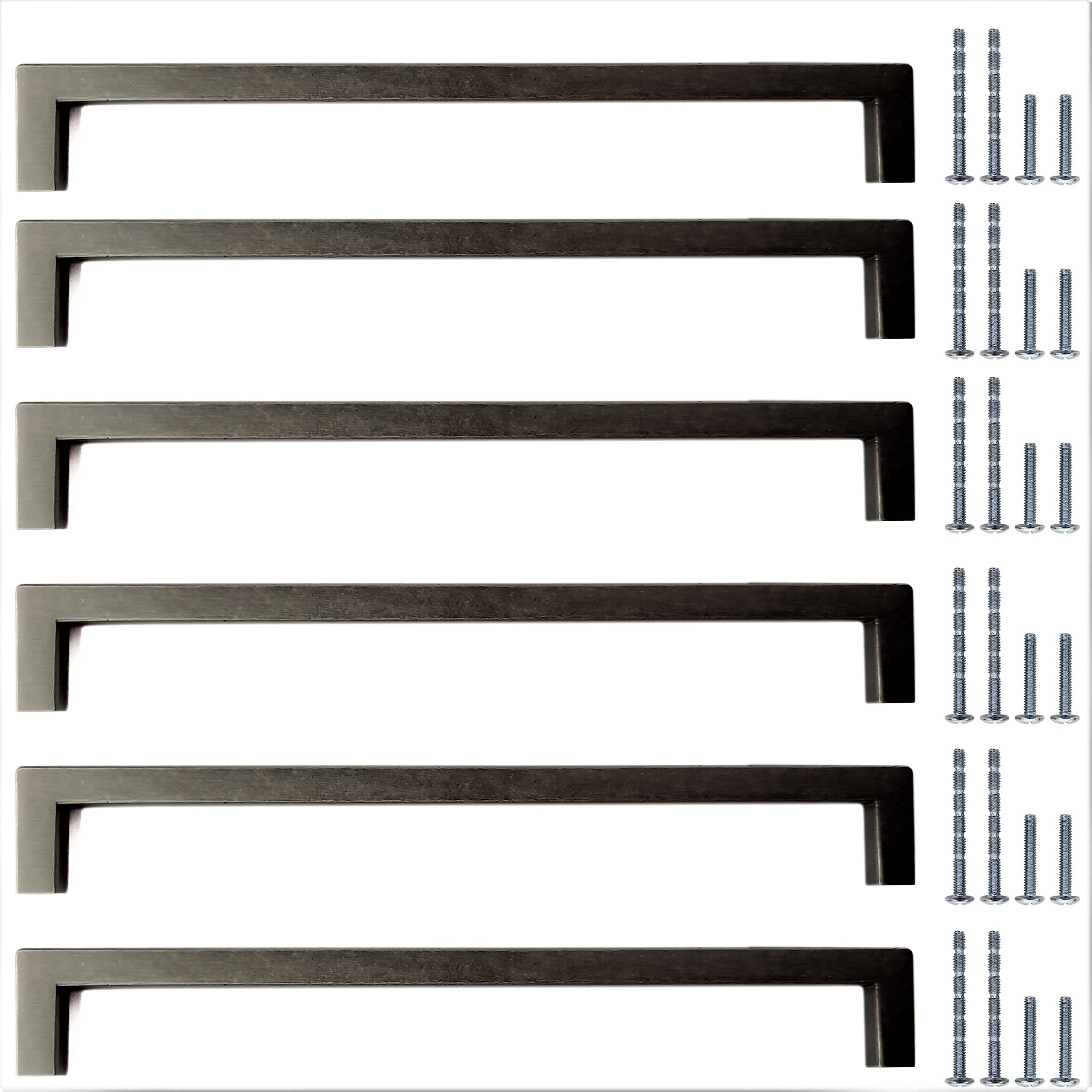 French Furniture Fittings Set of 6 Antique Pewter Finish Kitchen Cabinet D Pull Handles for Cupboard, Doors and Drawers, bar, Grey