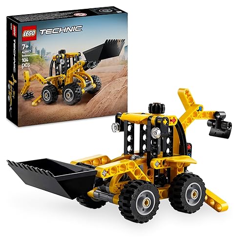LEGO Technic Backhoe Loader Construction Vehicle Toy for 7+ Year Old Boys & Girls - Building Set with Back Digger, Scoop and Outriggers - Birthday Gift Idea 42197