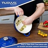 Nuovva Enamelled Cast Iron Dutch Oven 3.1 Qt with Lid 22cm Dark Blue view 6
