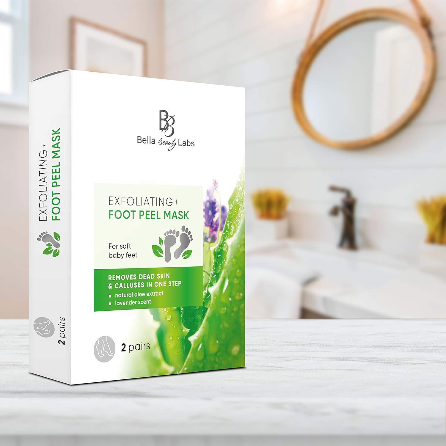 Exfoliating Foot Peel Mask for Smooth Soft Touch Feet - 2 Pairs per Box - Peeling away Calluses and Dead Skin Remover. Repair Rough Heels 2 packs - Baby Foot Gel Socks Booties - Natural Aloe Extract: Beauty
