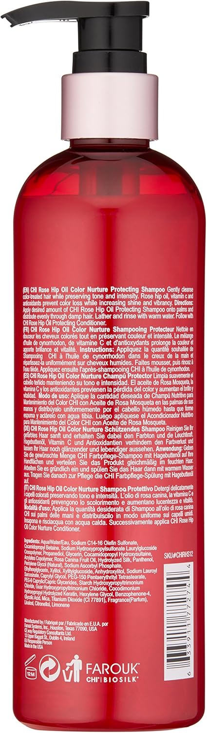 CHI Rosehip Oil, Color Nurture, Protecting Shampoo, 340 ml, white, 340 ml (Pack of 1) - Image 3