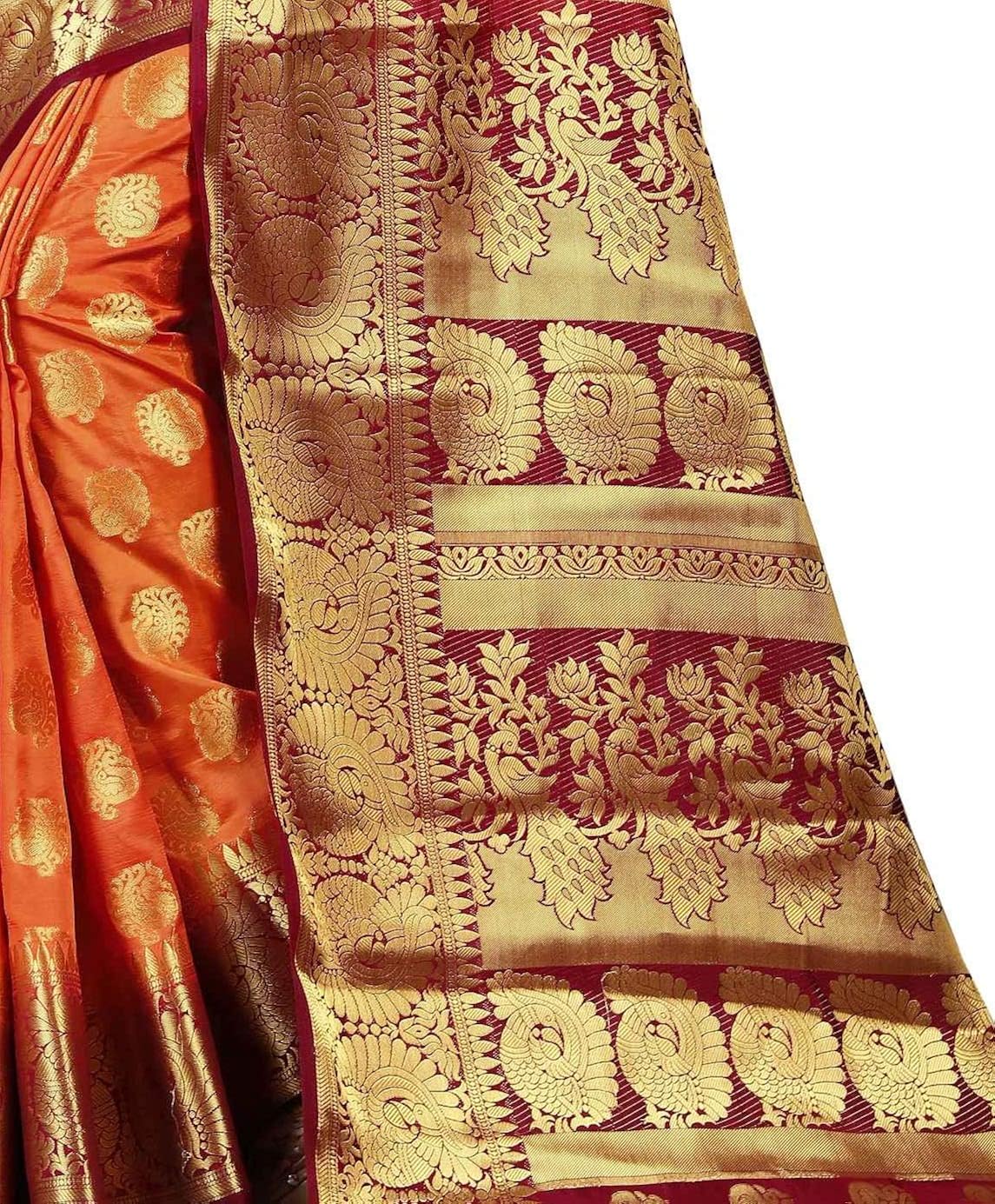 dealsure women's multicolor banarasi saree with blouse piece.