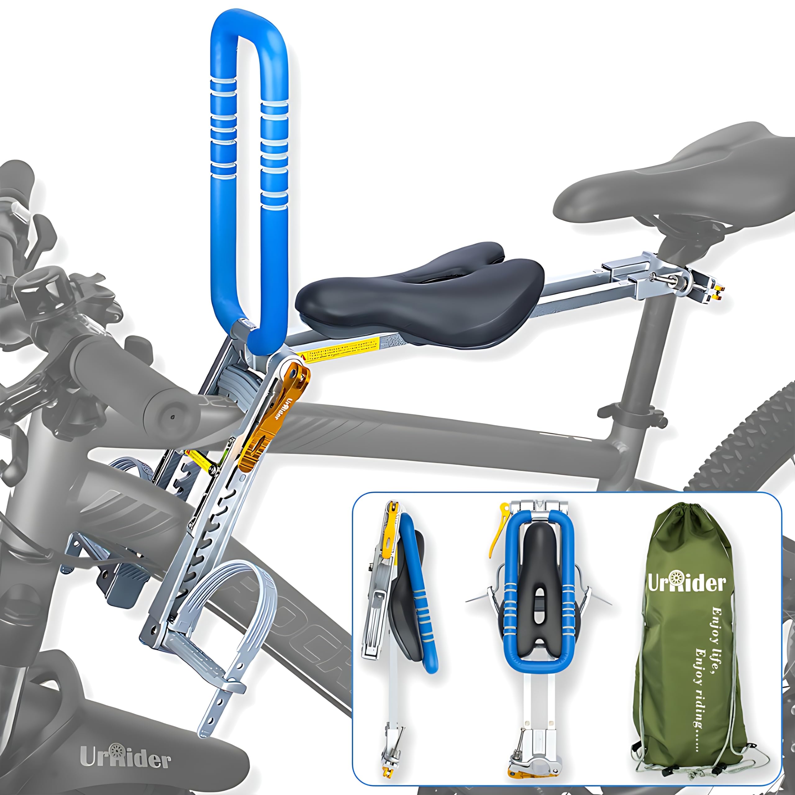 Kids Ride Shotgun Bike Seat Front-Mount Bike Seat For Kids