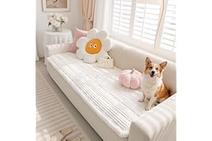 Cshionary Couch Cover for Dogs, Washable Dog Couch Cover for 3-Cushion Sofa - Soft Plush Pet-Friendly Furniture Protector wit