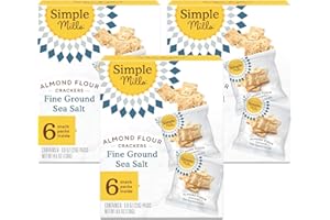 Simple Mills Almond Flour Crackers, Fine Ground Sea Salt Snack Packs - Gluten Free, Vegan, Healthy Snacks, 4.9 Ounce (Pack of 3)