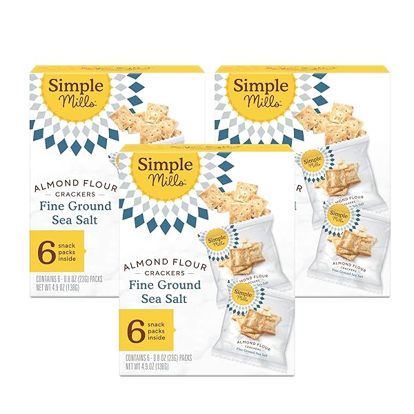 SIMPLE MILLS ALMOND FLOUR CRACKERS, FINE GROUND SEA...