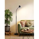 GLOWRIUM LED Reading Floor Lamp, 62" Floor Task Lamp, Adjustbale Floor Lamp | 7 Brightness &amp; 4 Color Temperature, Dimmable, Gooseneck, Touch Control, Reading Light for Living Room Bedroom Office, Black
