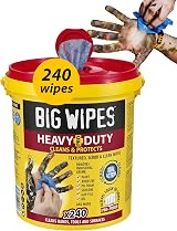 Big Wipes Heavy Duty Pro+ Hand Wipes 240 Dispenser Bucket Dual-Sided