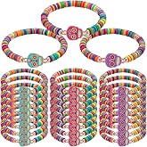 Huquary 24 Pcs Day of The Dead Bracelets Dia De Los Muertos Party Favors | Day of The Dead Gifts, Polymer Clay Beaded Bracelets, Dia De Los Muertos Goodie Bag Fillers, Gothic Festival Party Jewelry