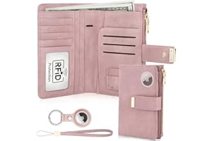 HUANLANG Passport Holder with Airtag for Women/Men, Airtag Passport Wallet for Travel Leather Passport Holder RFID Blocking,Travel Passport Walelt with Credit Card Holder