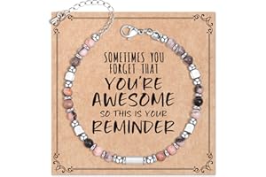 Desimtion Bracelets for Women Teen Girls, Beaded Bracelets, Sometimes You Forget You're Awesome Bracelets, Mother's Day Birthday Gifts for Mom, Wife, Daughter, Sister, Best Friends