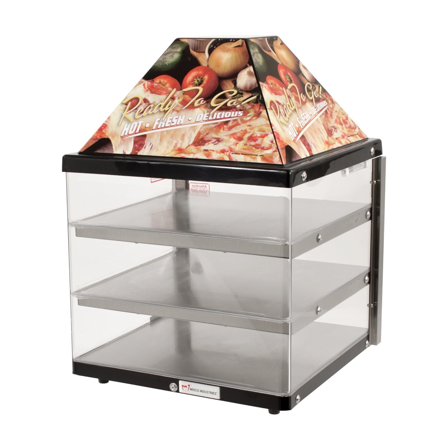 Wisco, Model 680-3-BLK, Food Warming and Merchandising Cabinet, 3 Shelf, Black