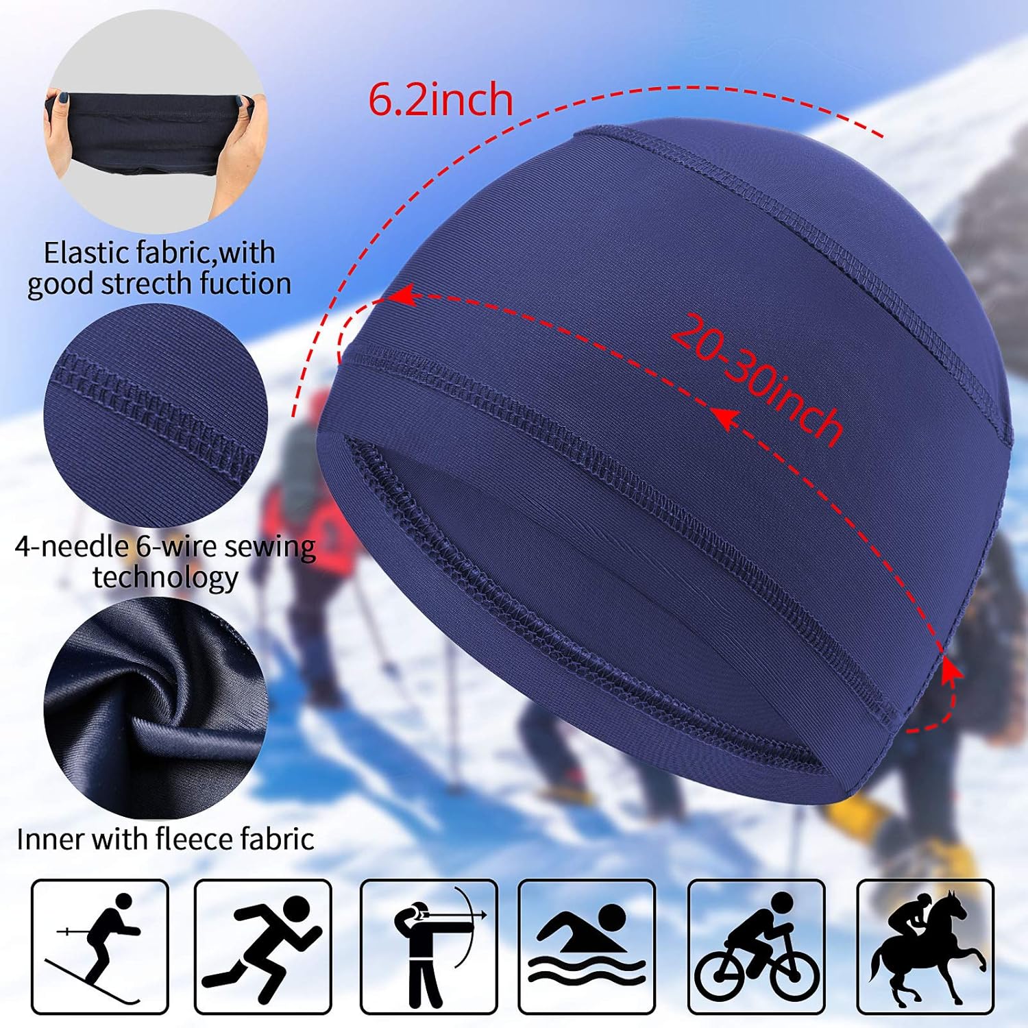 9 Pieces Cycling Caps Helmet Liner Cooling Beanie Caps Sweat Wicking Caps Sports Running Hats (Classic Pattern): Clothing