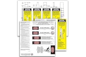 SCONVA Step Ladder Safety Label Extension Ladder Stickers Replacement Label Kit Compatible with Ladder Inspection Stickers for Werner Fiberglass Extension Ladders (Pack of 4 Sets)