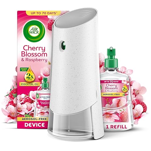Air Wick Cherry Blossom & Raspberry Aerosol-Free Automatic Spray Kit, Lasts up to 70 Days, Air Freshener