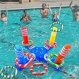 LRIGYEH Inflatable Pool Toys Ring Toss, Swimming Water Sport Fun Floats Accessories, New Upgrade - Adding Two Styles of Float