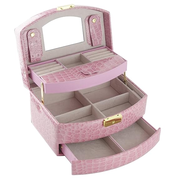 title=Feibrand Portagioie in Ecopelle Portagioie Scatole Per Gioielli Scatola Custodia