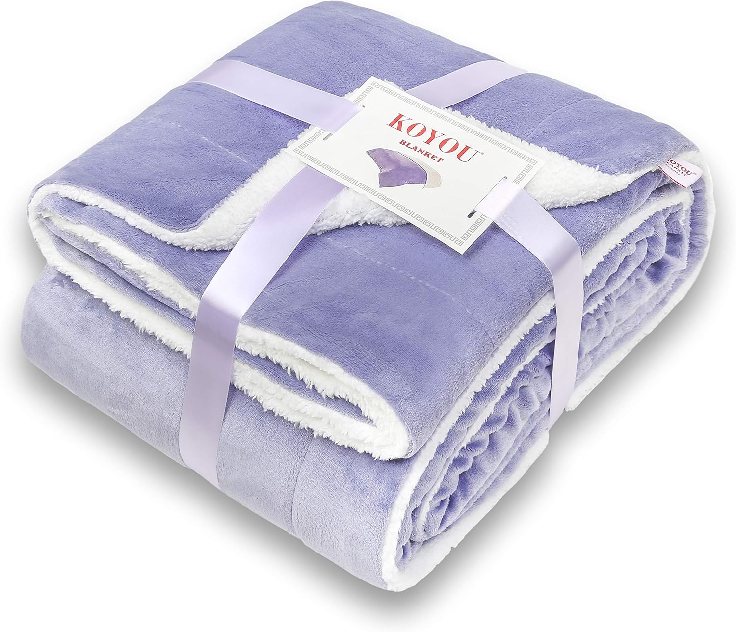 Amazon Com Koyou Super Soft Lilac Purple Plush Sherpa Borrego Blanket Throw Queen Or Full Size Bed Home Kitchen