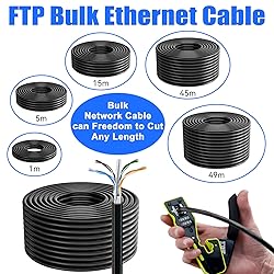 Cat 6 Ethernet Cable 200ft Outdoor, FTP Cat 6