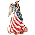Enesco Jim Shore Heartwood Creek Patriotic Angel with Flag Dress Figurine, 9.8"