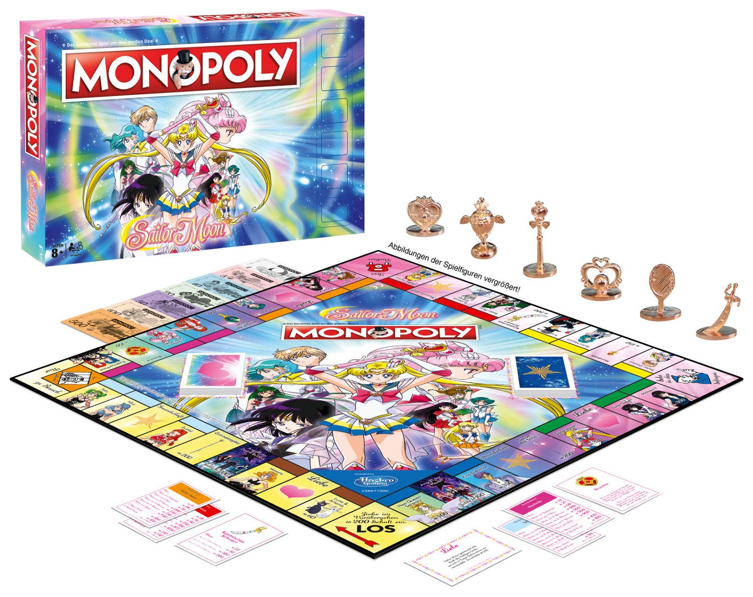 Winning Moves Monopoly Sailor Moon Edition - Monopoly Spiel für Fans - Familienspiele Strategie Brettspiele Sailor Moon - 2+ Spieler ab 8+ Jahren - Deutsch