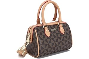 AOCINA INICAT Barrel Bag for Women Top Handle Satchel Shoulder Boston Bags Crossbody Purse Handbag with Detachable Long Strap