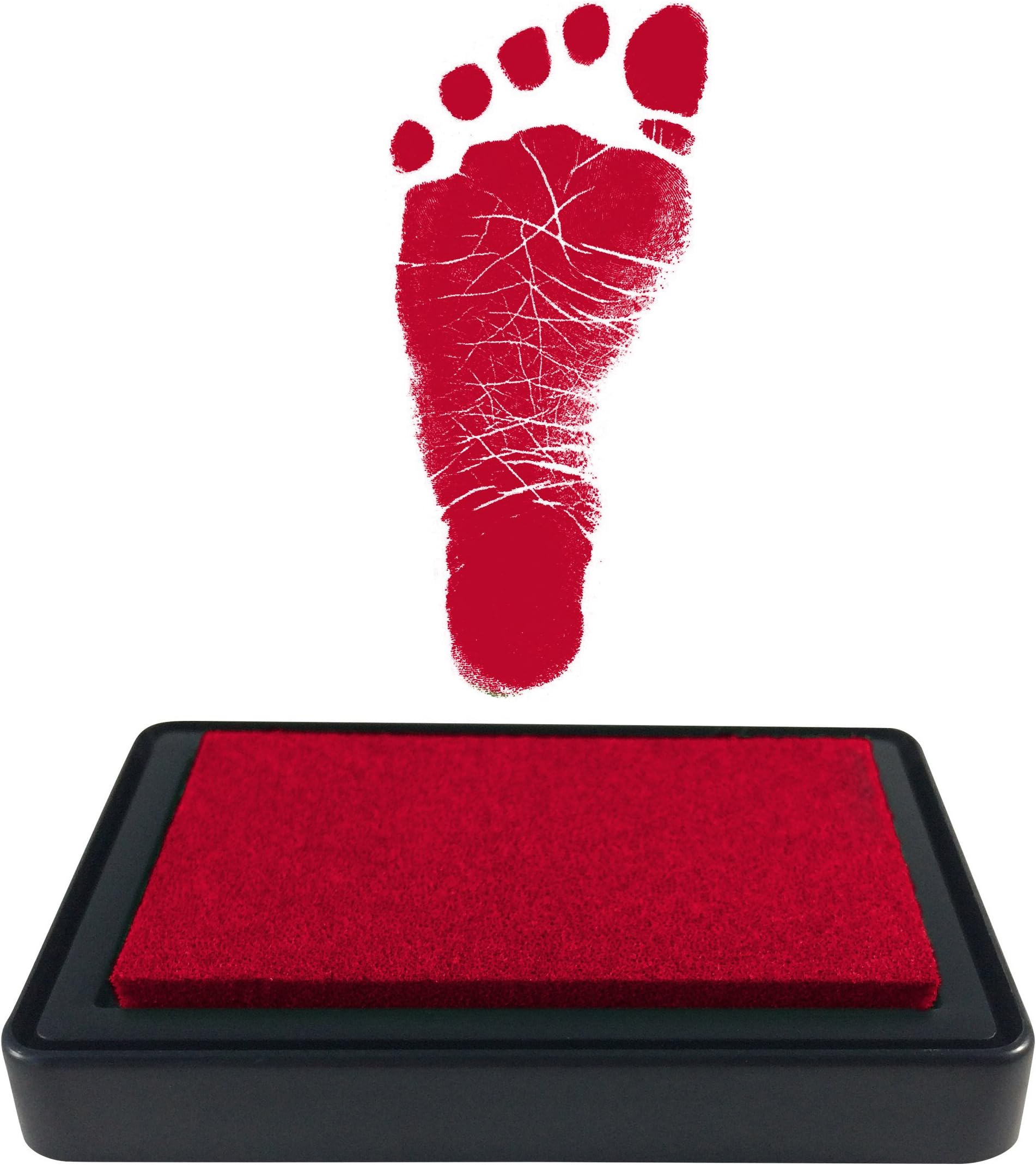 ReignDropBaby Baby Footprint Handprint Ink Pad - Create Impressive Keepsake Stamp - 100% Non-Toxic & Acid-Free Ink - Easy to Wipe/Wash Off Skin - Smudge Proof & Long Lasting Keepsakes (RED)