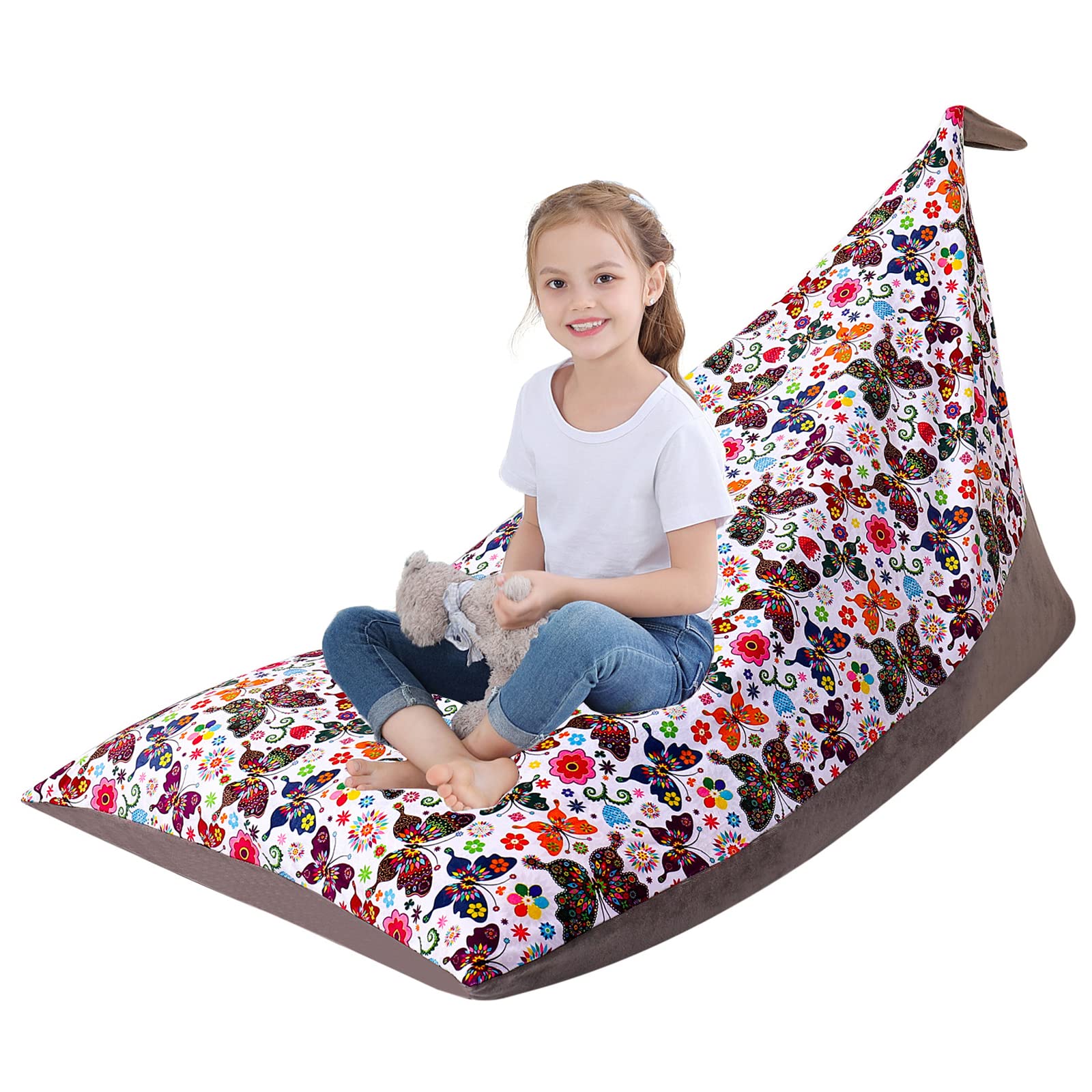 KOLACEN Stuffed Animal Toy Bean Bag Cover Soft Toy Storage Bean Bags Without Filling Foldable Kids Sofa Children's Bean Bags Adult Bean Bag Printed Beanbags for Kids Children Large Capacity 250L