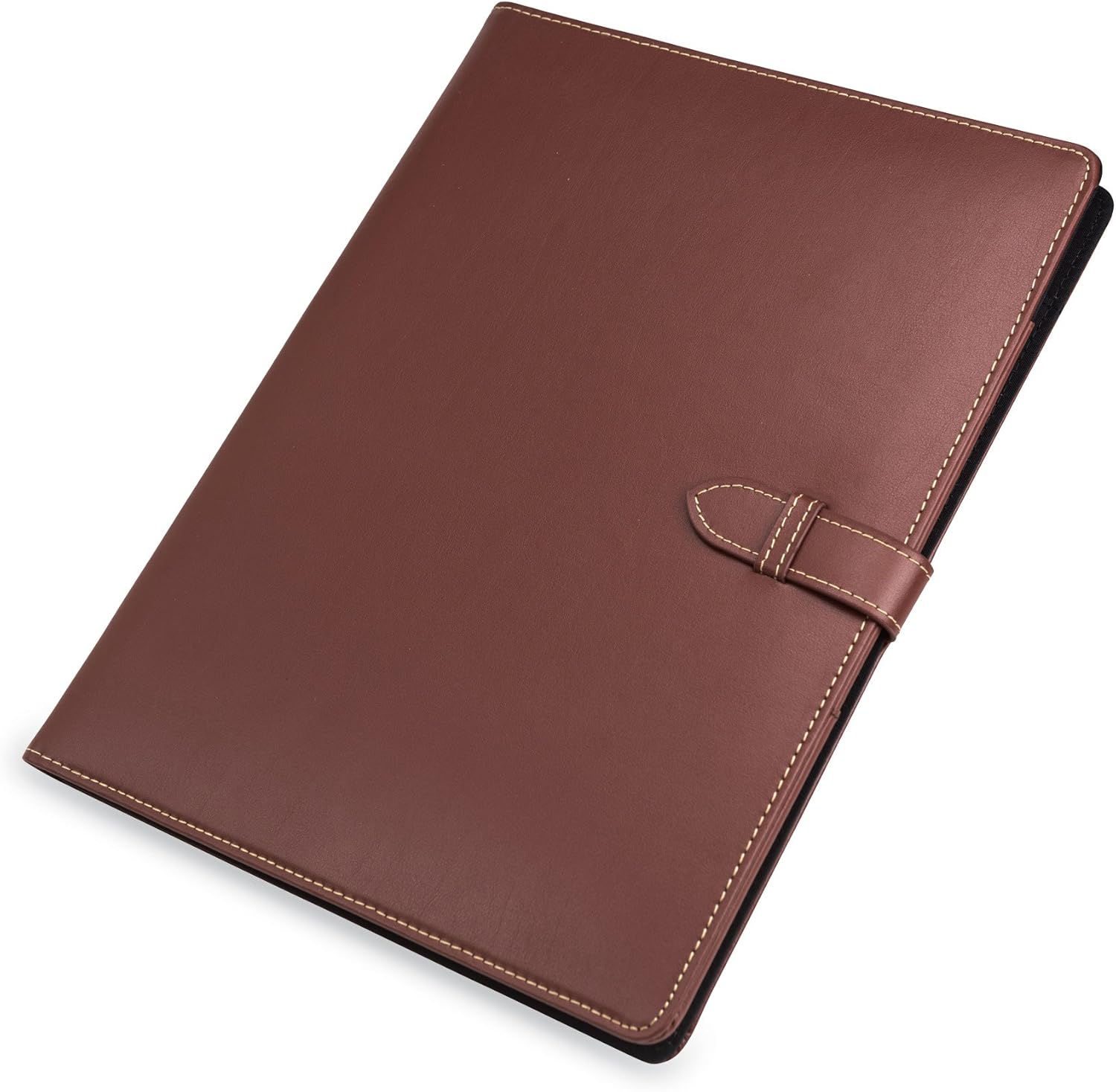 Samsill Contrast Stitch Leather Padfolio with Strape Closure Portfolio