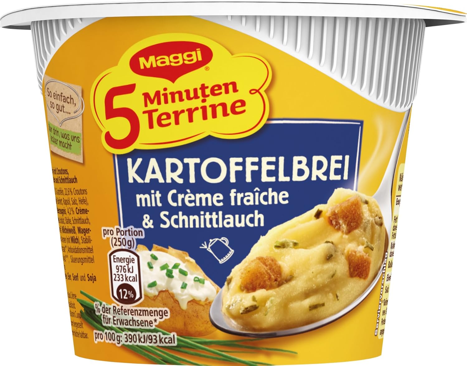 5 Minuten Terrine Kartoffelbrei Mit Creme Fraiche Maggi 5 Minuten Terrine Kartoffelbrei mit Crème fraîche und