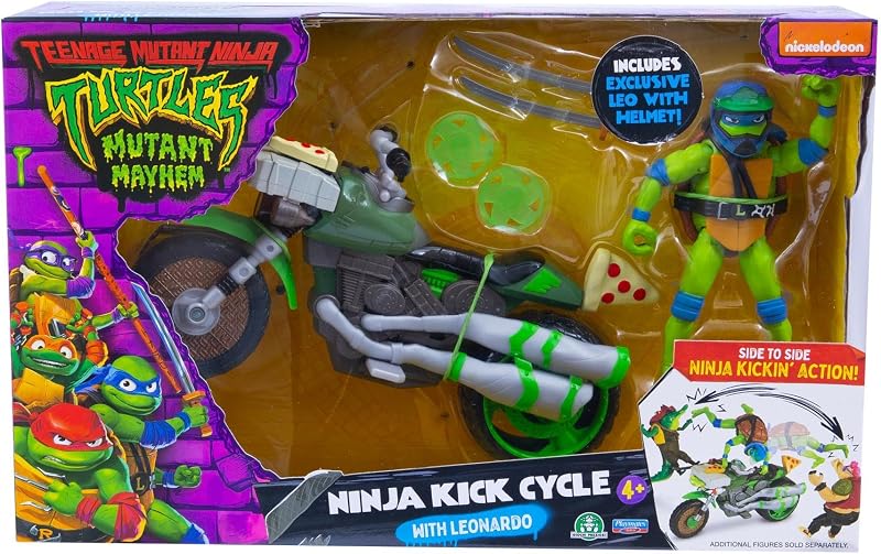 Giochi Preziosi, Tartarughe Ninja 2023 Caos Mutante, Moto con Funzione Combattimento E Personaggio Leonardo Incluso, Compatibile Con Tutti I Personaggi Base, Per Bambini a Partire DaI 4 Anni — foto 2 di 8