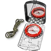 Boy Scout Sighting Compass - Adjustable Declination Mirror, Compass Base Plate, Orienteering &amp; Hiking Navigation - Military Grade, Backpacking &amp; Camping Tool