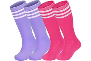 American Trends Kids Toddler Soccer Socks Stripes Uniform Knee High Tube Long Youth Soccer Baseball Socks for Boys Girls