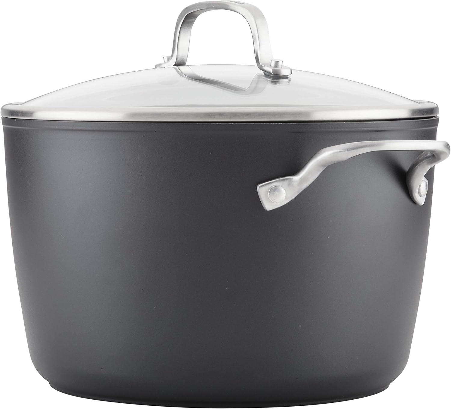 KitchenAid Hard Anodized Induction Nonstick Stock Pot/Stockpot with Lid, 8 Quart, Matte Black: Kitchen & Dining