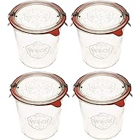 Weck Canning Jars 742-19.6 fl. oz Weck Mold Jars made of Transparent Glass - Eco-Friendly Canning Jar - Food Storage Containe