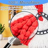UNU 6 Pack Mop Head Replacement for Vileda Triangle Swivel Mops Red view 4