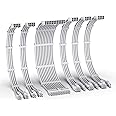 EZDIY-FAB PSU Cable Extension Kit,16AWG Power Supply Extension Cable,1x24Pin/2x4+4 EPS/3x6+2 PCI-E,Custom PC Sleeve Cable 300MM with Combs-All White