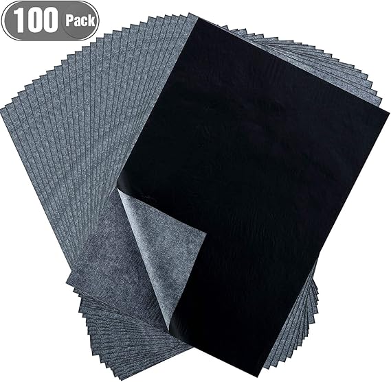 Hotop 100 Sheets Carbon Transfer Paper, Black Tracing Paper for Wood