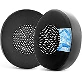 Replacement Earpads for Jabra Evolve2 65 - Softer Protein Leather Ear Pads Cushions for Jabra Evolve2 65/ Evolve2 40/ Elite 45h On-Ear Wireless Headset (Black) (Cooling Gel Black)