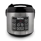 Aroma Housewares 20 Cup Cooked (10 cup uncooked) Digital Rice Cooker, Slow Cooker, Food Steamer, SS Exterior (ARC-150SB)