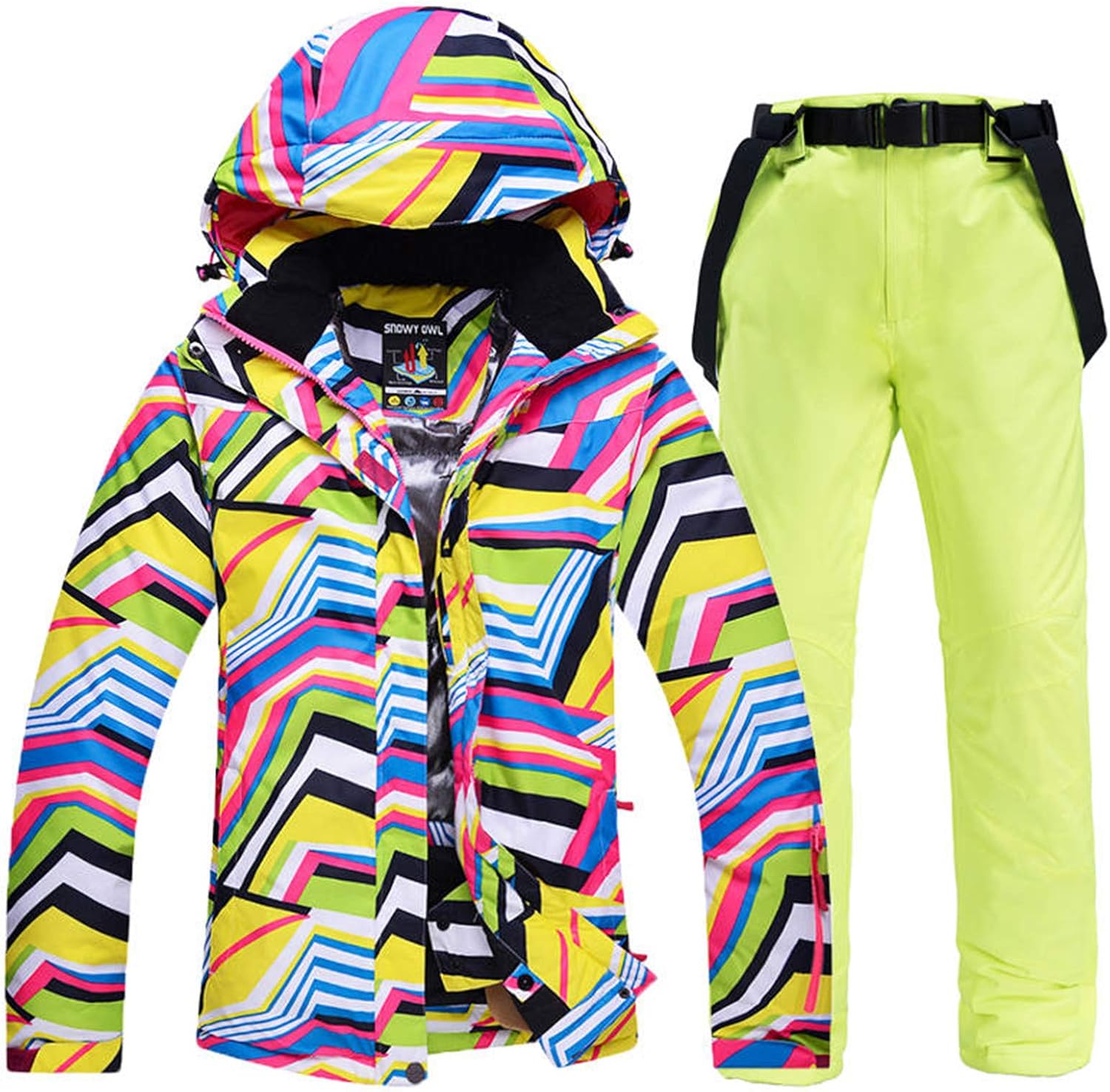 JOSCJKS Zebra Pattern Ski Suit Sets Snowboard Kleidung