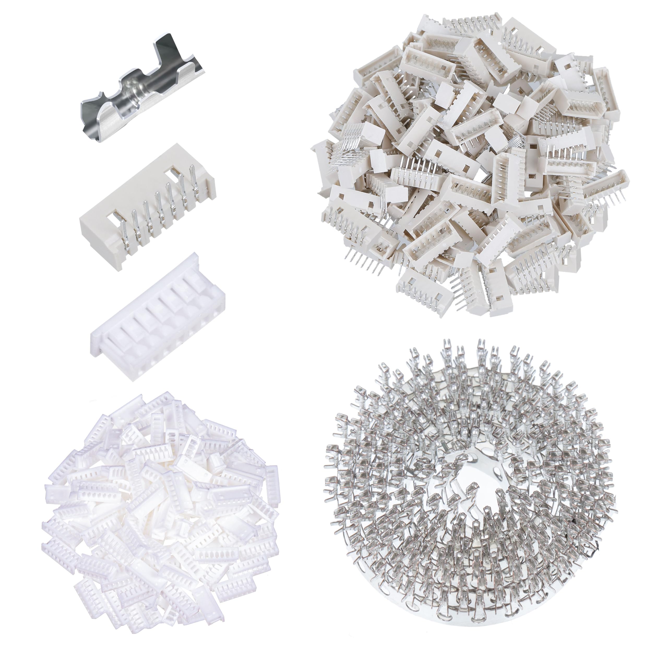 CQRobot 100 Sets/900 Pieces 1.25mm Pitch 7-Pin Electronic Wire-to-Board Connector Adapter Cable Assembly SMD Male Plugs, Female Sockets Housing and Crimp Terminal Kit Compatible with Molex Picoblade.