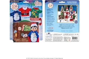 The Elf on the Shelf Claus Couture Christmas Party T-Shirts for Your Scout Elf - Includes Three Christmas Themed tees with Collectible tin Suitcase