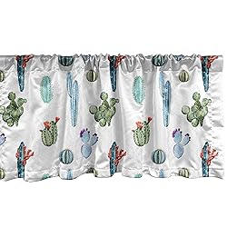 Ambesonne Cactus Window Valance, Watercolor