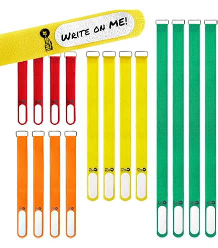 100pc Hook & Loop Reusable Cable Ties – 6" & 8" Multi-Color Straps (50 Each)